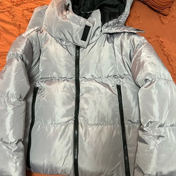 BooHooMan Men’s Gray Puffer Coat - Picture 2 of 8